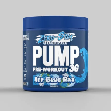 Applied Nutrition Pump 3G Zero Stim Caffeine Free Pre Workout, Icy Blue Raz, 25 Serving