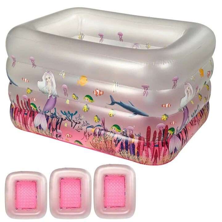 120/130/140cm 4Layers Inflatable Swimming Pool Home Bathtub Summer Backyard Indoor Outdoor Water Playing Center For Kids Boys Household Family - 140cm - Image 4