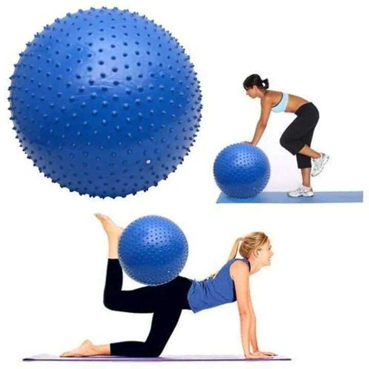 5cm Gym Ball for Yoga, Fitness & Exercise | Anti-Burst Balance Ball with Pump | Dotted / Bubble Design for Home & Gym Workouts - Image 3